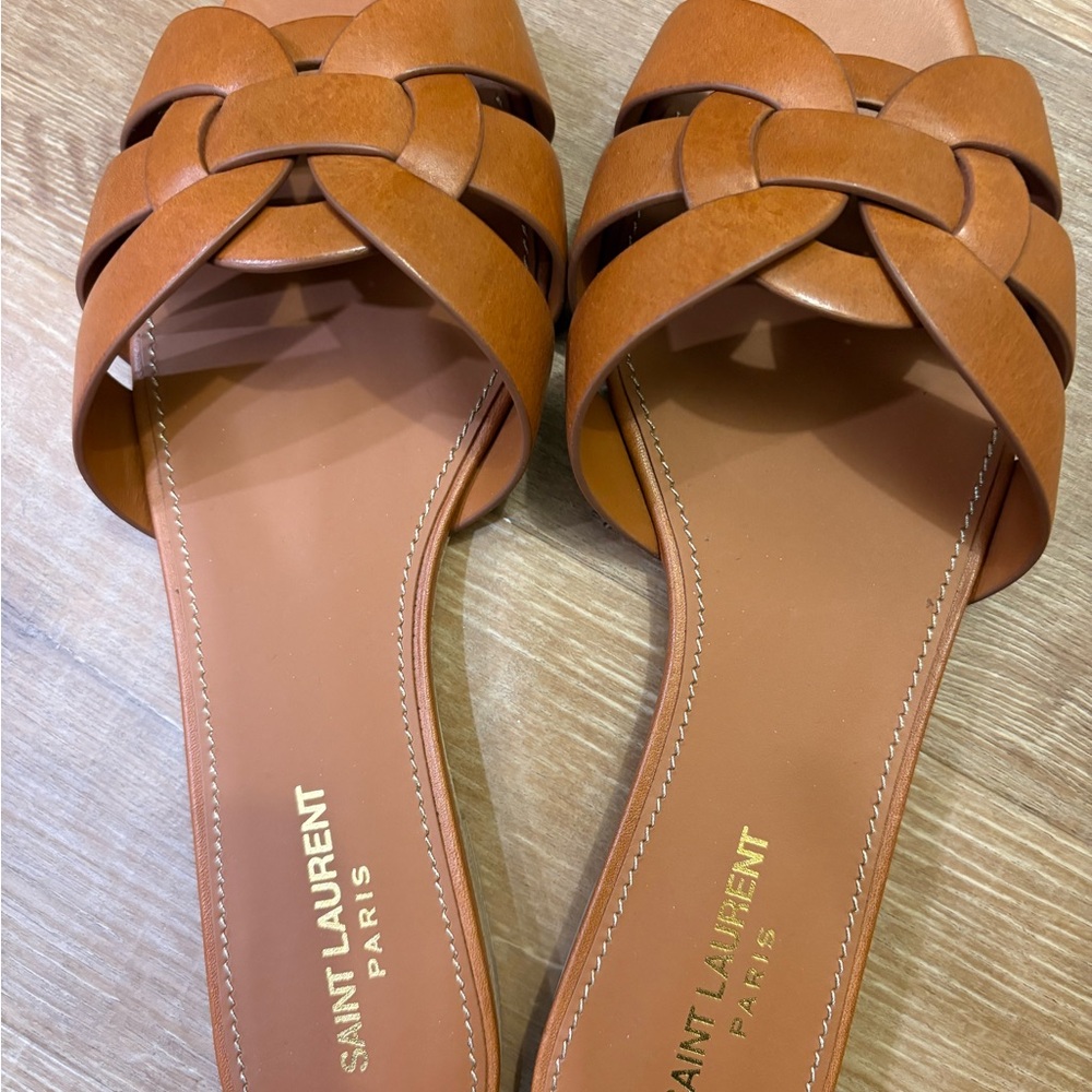 Saint Laurent Women's Brown Leather Sandals